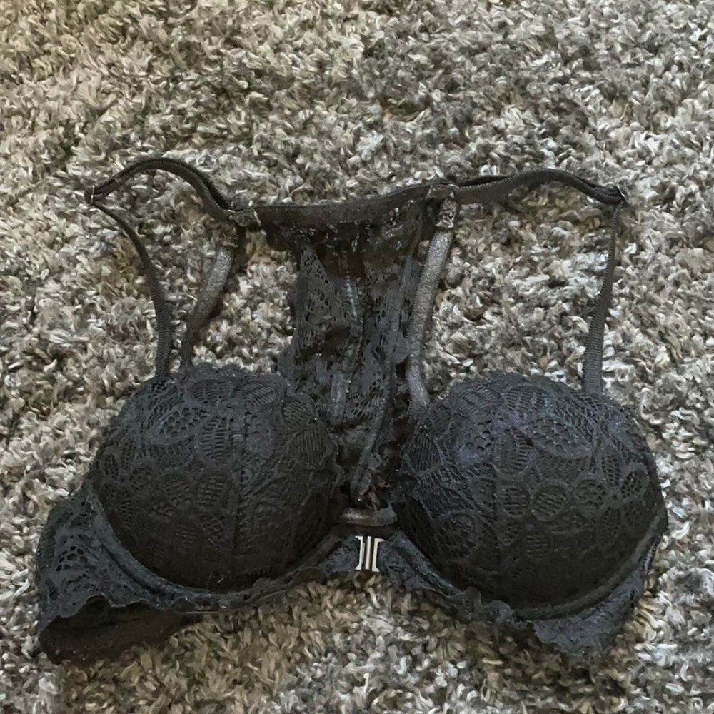 PINK black lace push-up bra 32B